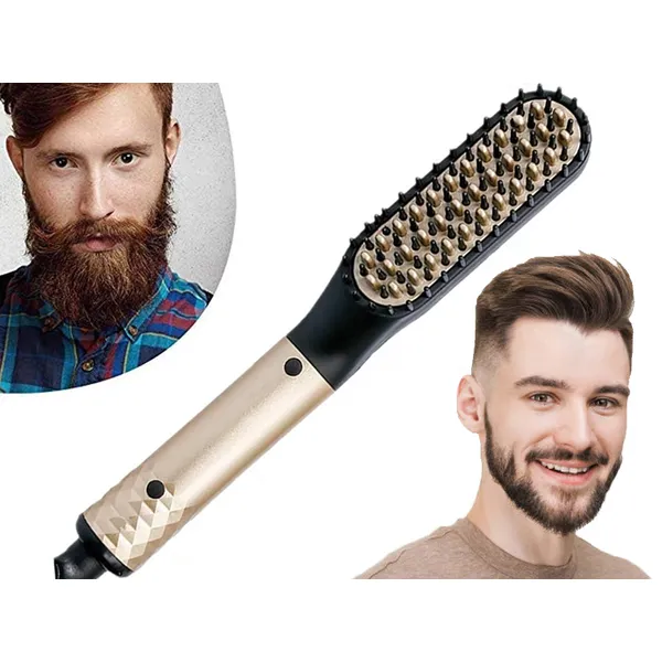 Elektromos szakáll- és hajegyenesítő fésű férfiaknak