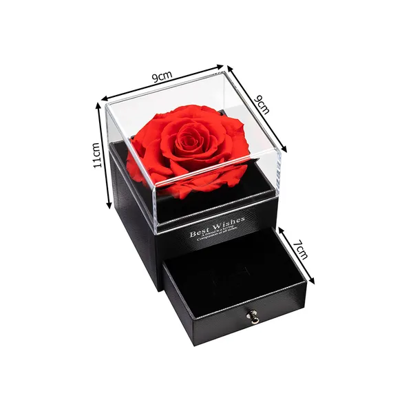Örök rózsa dobozban ajándéktartó ékszertartó nyakláncfiókkal