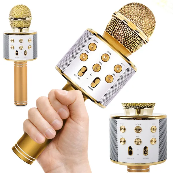 Káprázatos vezeték nélküli karaoke mikrofon beépített hangszóróval és hangmodulátorral!