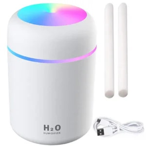 Mini párásító és aroma diffúzor - USB csatlakozással, RGB fényekkel