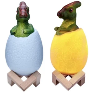 Dinoszaurusz éjszakai fény - Triceratops tojás RGB LED izzó tojás gyerekeknek