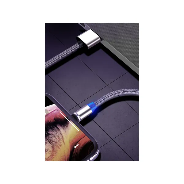 Mágneses töltőkábel 3in1 - Micro USB, Type-C, Lightning - 1 méter
