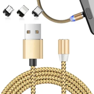 Mágneses töltőkábel 3in1 - Mikro USB, Type-C, Lightning - 1 méter