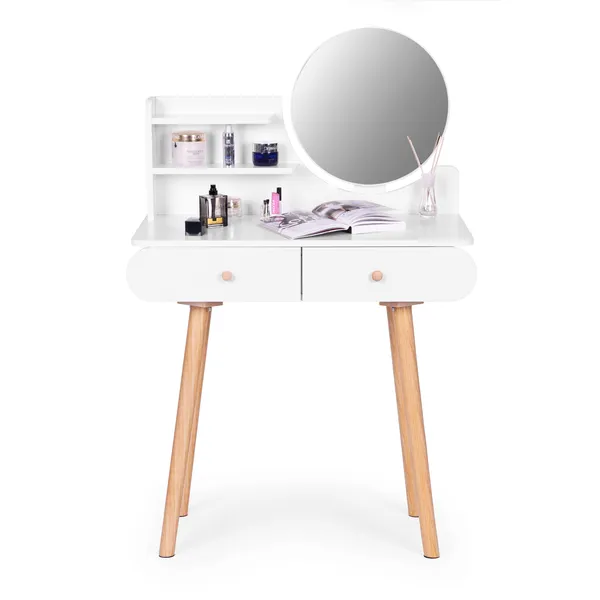 Nagy, modern kozmetikai öltözőasztal tükrös polcokkal | CHDT05