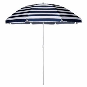 Könnyű kerti/strand napernyő UV elleni védelemmek, 160 cm, fekete-fehér