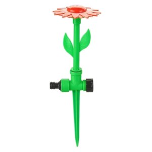 Virág alakú automata kerti öntöző 1/2'-es adapterrel ellátott kerti tömlőkhöz, 33 cm, zöld-piros