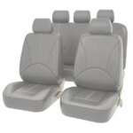 Univerzális szürke eko bőr autós üléshuzat készlet, matt szürke