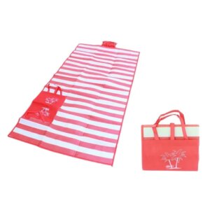 Vízálló strandszőnyeg beépített párnával, 175 cm x 90 cm, piros