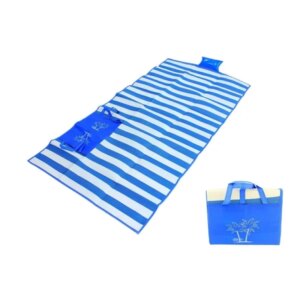 Vízálló strandszőnyeg beépített párnával, 175 cm x 90 cm, kék