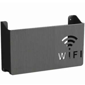 Falra szerelhető fém wifi router tartó, fekete