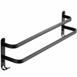 Fém törölközőtartó dupla sín, 60 cm, matt fekete