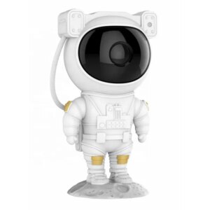 Űrhajós formájú csillagprojektor távirányítóval, USB töltés, fehér