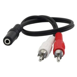 3,5 mm audio jack elosztó, fekete, 46 cm