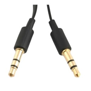 3,5 mm audio jack kábel, 1 m, fekete, arany színű fejjel