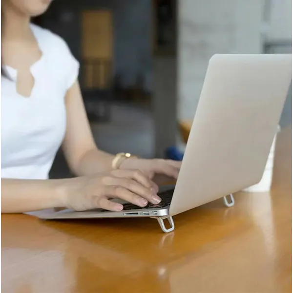 Ergonomikus alumínium laptop állvány, csúszásgátló, 12 fokos dőlésszög, fekete