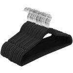 20 db-os fekete velúr bevonatú vállfa