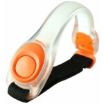 Állítható led biztonsági kar- és kerékpáros pánt, narancs-átlátszó