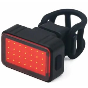 LED hátsó kerékpárlámpa beépített akkumulátorral, micro usb kábellel, fekete