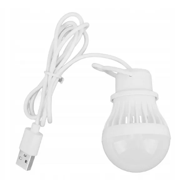 Újratölthető LED kemping lámpa, USB, 5 W, fehér