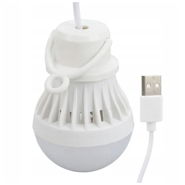 Újratölthető LED kemping lámpa, USB, 5 W, fehér