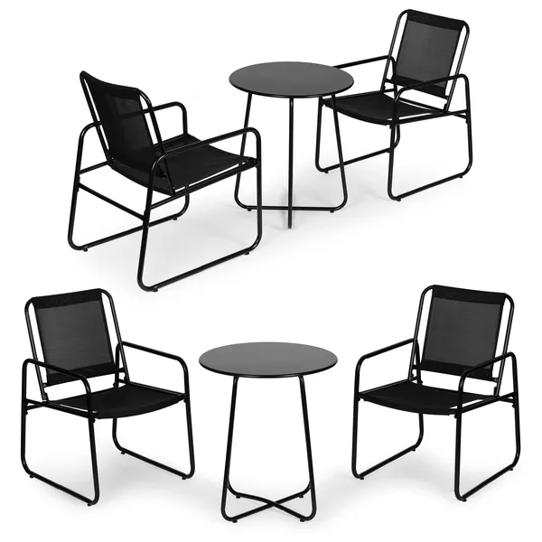 Kerti bútor, két szék, fekete asztal | FR-ITS053