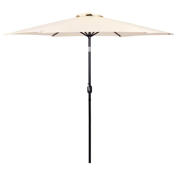 Nagy, ferde, törött kerti napernyő kurblival, 6 bordával, bézs 270 cm | SL-UM003C BEIGE