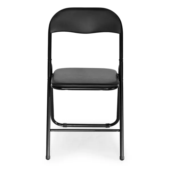 4 db összecsukható kerti vendéglátóipari szék, fekete öko-bőr | PJJBS0024-04
