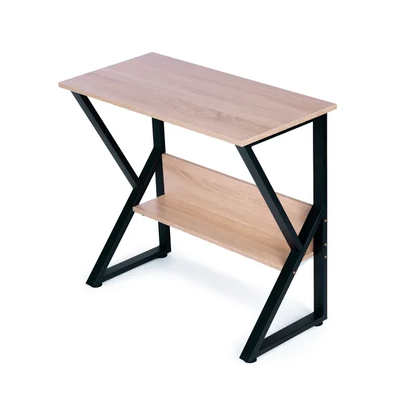 Számítógépes íróasztal polccal, asztal, irodai asztal, játékasztal 80x40cm | PJJCT0165 Tölgyfa