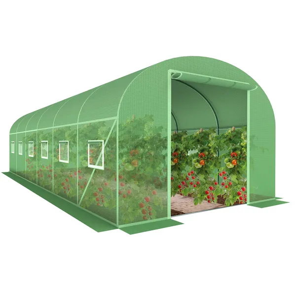 Fólia üvegházi alagutakhoz zöld szúnyoghálós ablakokkal, 2x6x3m | COVER 3X6