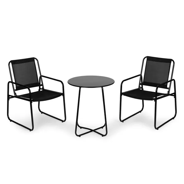 Kerti bútor, két szék, fekete asztal | FR-ITS053
