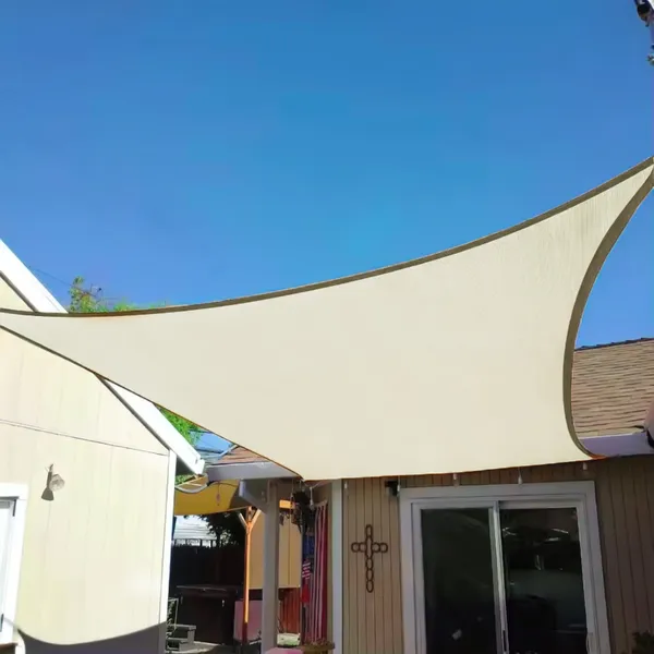 Téglalap alakú napernyő vitorla vízálló napellenző 2x3m ModernHome - bézs | 19193B BEIGE