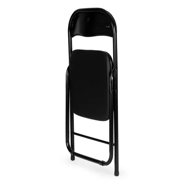 4 db összecsukható kerti vendéglátóipari szék, fekete öko-bőr | PJJBS0024-04