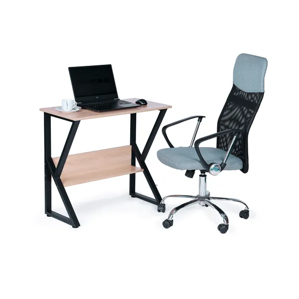 Számítógépes íróasztal polccal, asztal, irodai asztal, játékasztal 80x40cm | PJJCT0165 Tölgyfa