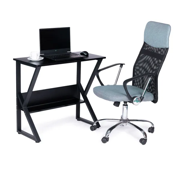 Számítógépes íróasztal polccal, asztal, irodai asztal, játékasztal 80x40cm | PJJCT0165 FEKETE