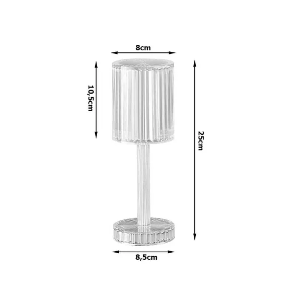 Kristály Asztali Éjjeli Lámpa RGB LED - Távirányítóval és Érintésérzékeny Kapcsolóval