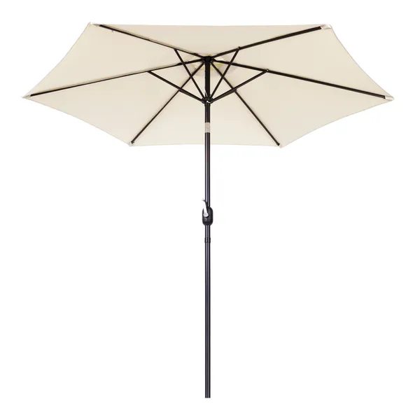 Nagy, ferde, törött kerti napernyő kurblival, 6 bordával, bézs 270 cm | SL-UM003C BEIGE