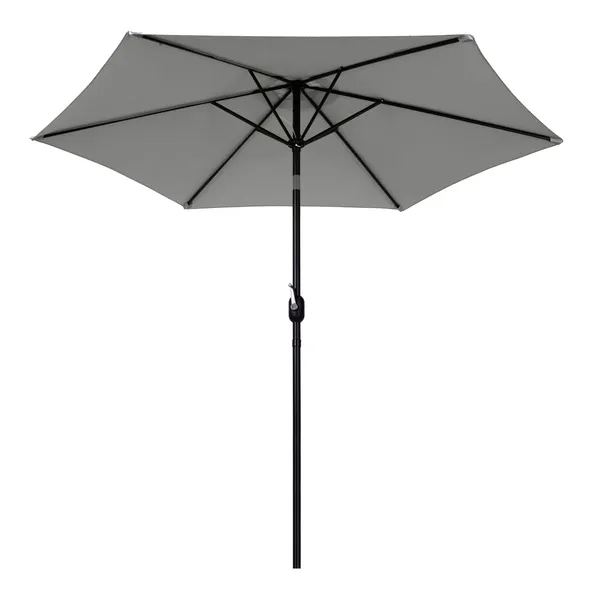 Nagy, ferde, törött kerti napernyő kurblival, 6 bordával, szürke 270 cm | SL-UM003C SZÜRKE