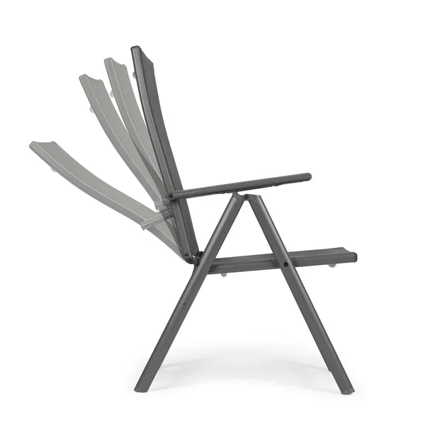 Kerti szék, állítható, 7 fokozatú háttámlával, 2 darabos szett | WR1652 GRAY