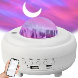 Led éjszakai fény csillagprojektor aurora ég projektor bluetooth hangszóró