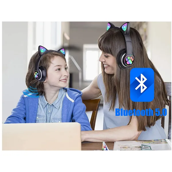 Macskás vezeték nélküli fejhallgató - Bluetooth, Rádió, MP3, LED háttérvilágítás - Image 6