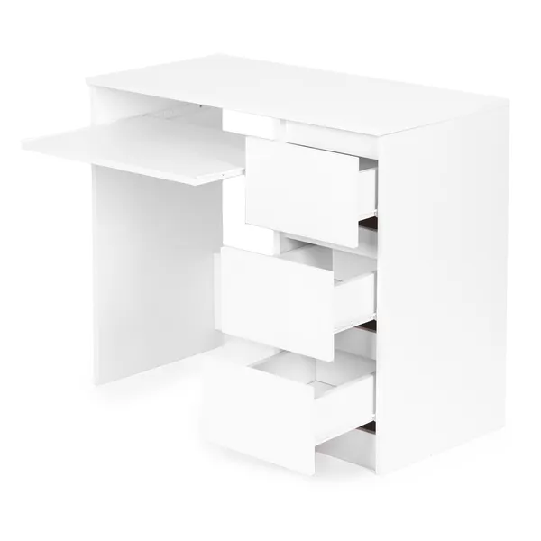 Univerzális fehér irodai számítógépes íróasztal 3 fiókkal | PJJCT0157