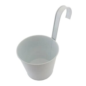 UV-álló fém balkon kaspó, 16 cm, fehér