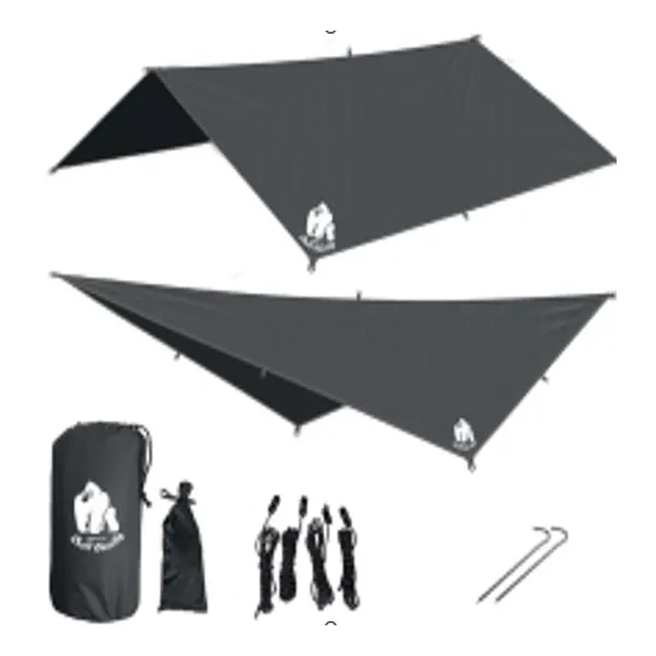 Ponyva ponyva kemping sátor függőágy esővédő 300cm fekete