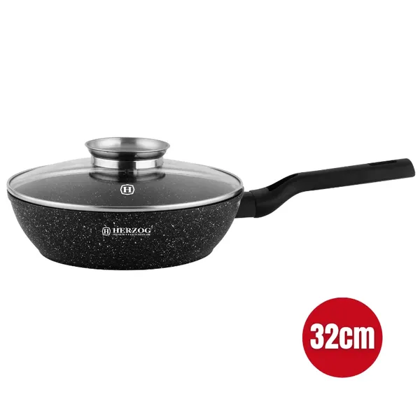 Herzog hr-2612: 32cm-es mélysütő serpenyő aroma gombos fedéllel