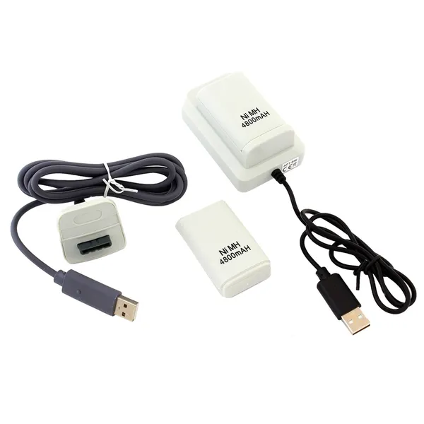 Kx7b 2x xbox 360 akkumulátor usb kábel fehér