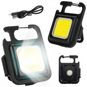 Multifunkciós cob led zseblámpa mágneses tartóval és usb töltéssel, fekete