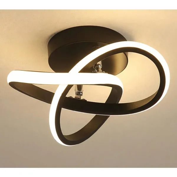 Zd77b plafond led modern 12.5w fekete