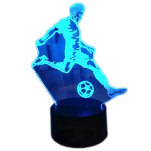 3D focista alakú éjszakai fény, LED lámpa színes háttérvilágítással, távirányítóval, USB