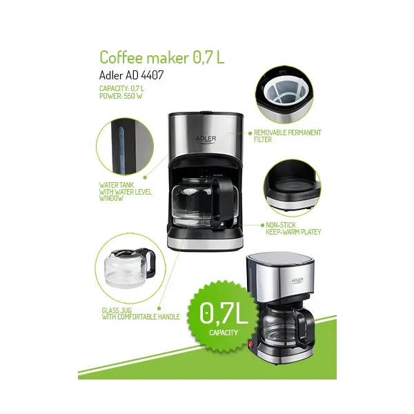 Adler Kávéfőző 0,7 L
