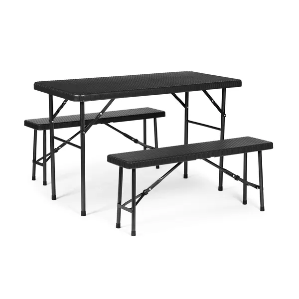 Catering szett 120 cm-es asztal 2 pad bankett szett - FEKETE | RAK-120D BLACK